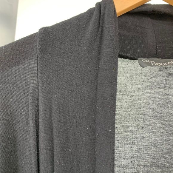 Women’s JM Fleurette Black Open Front Cardigan Size Small 3812 Semi-Sheer - Picture 5 of 7